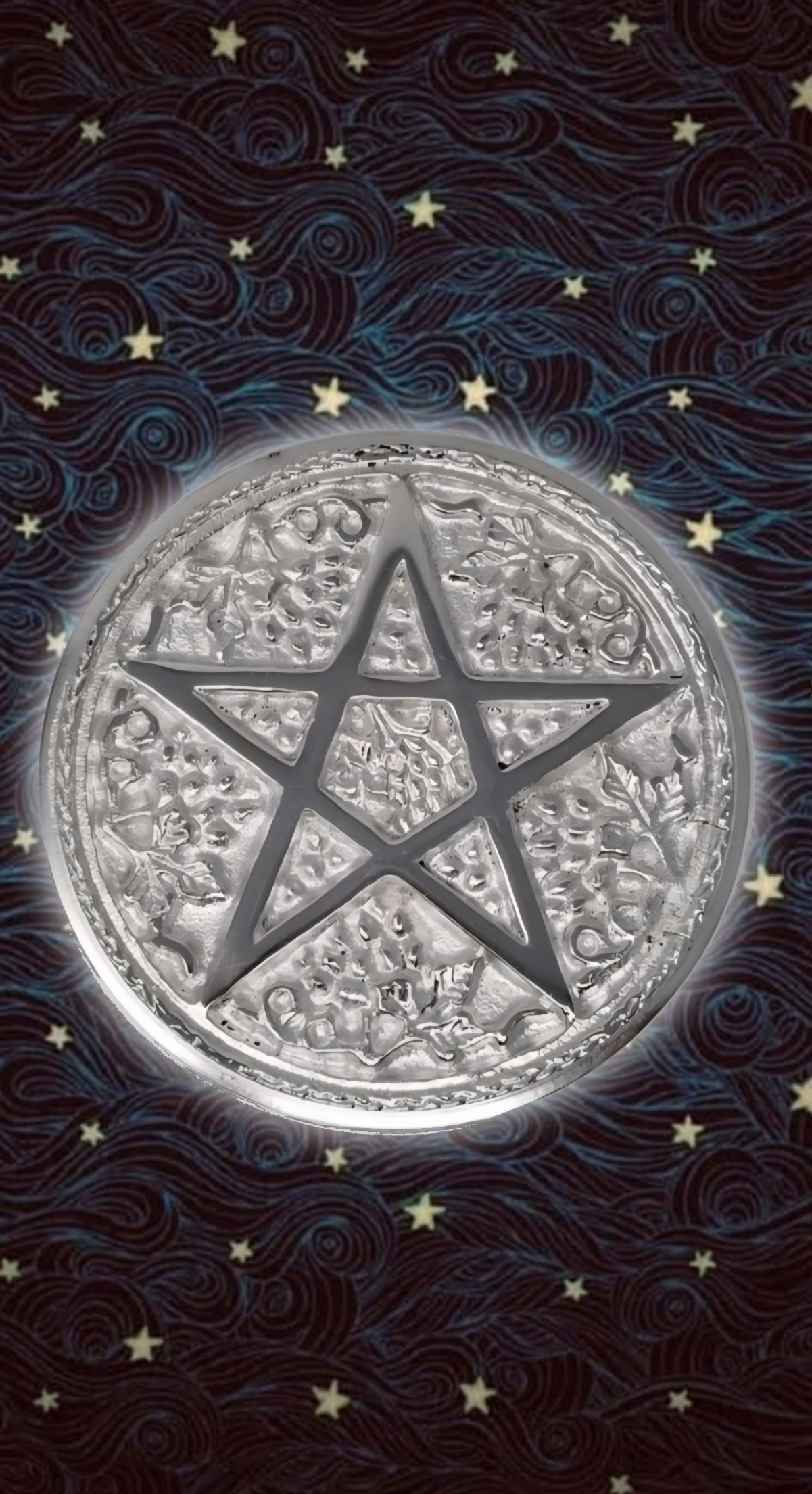 ☆ Silver Pentagram Altar Tile ☆