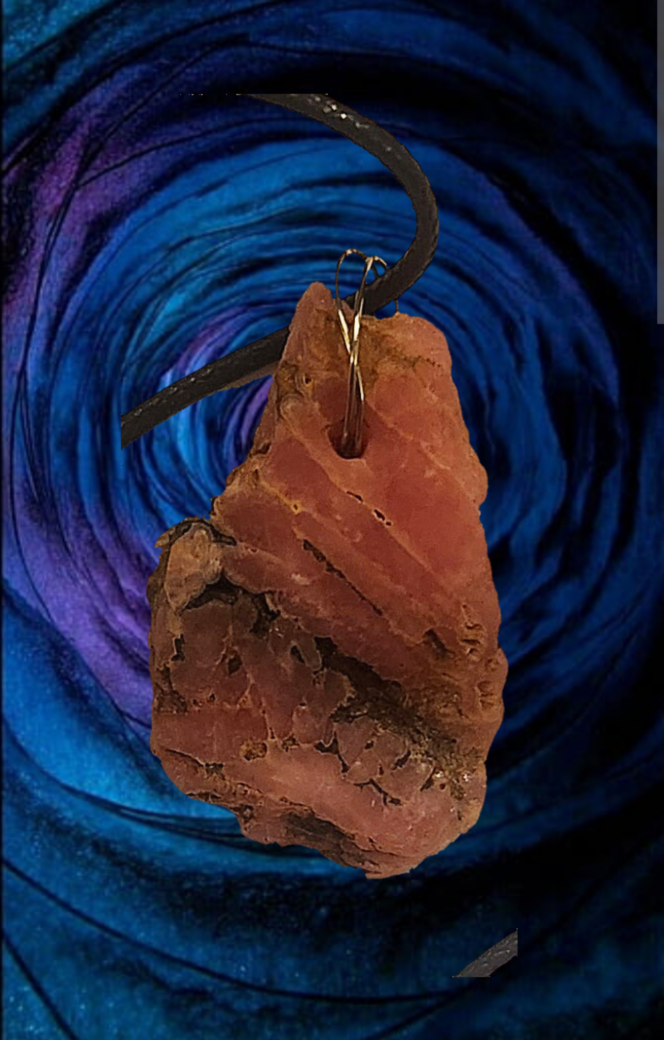 𖦹❤️𖦹 Rhodochrosite hand carved necklace  𖦹❤️𖦹