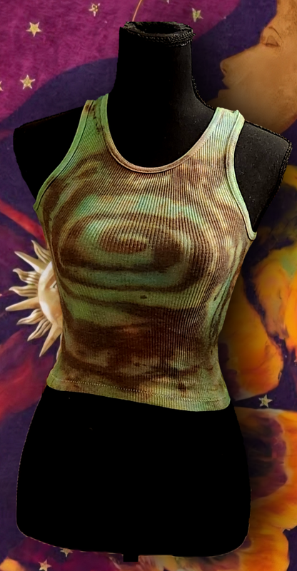 ꩜ fitted upcycled spiral tie dye hand dyed tank ꩜