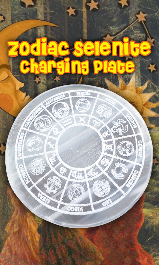 🔮zodiac astrology selenite charging plate🔮