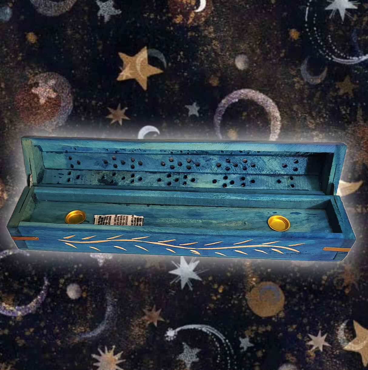 🌚⭐️Teal Celestial Incense with Catcher 🌚⭐️