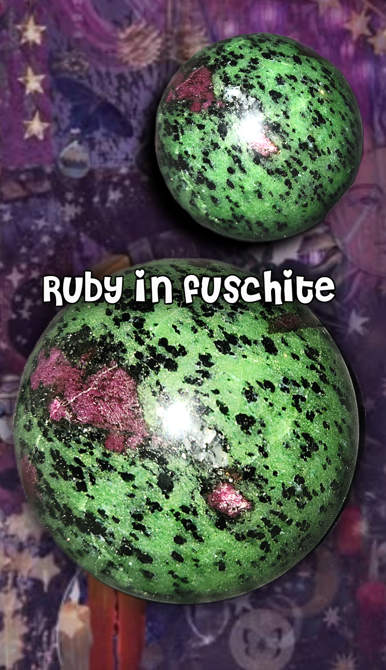 ✨️⭐️Ruby in fuchsite sphere✨️⭐️