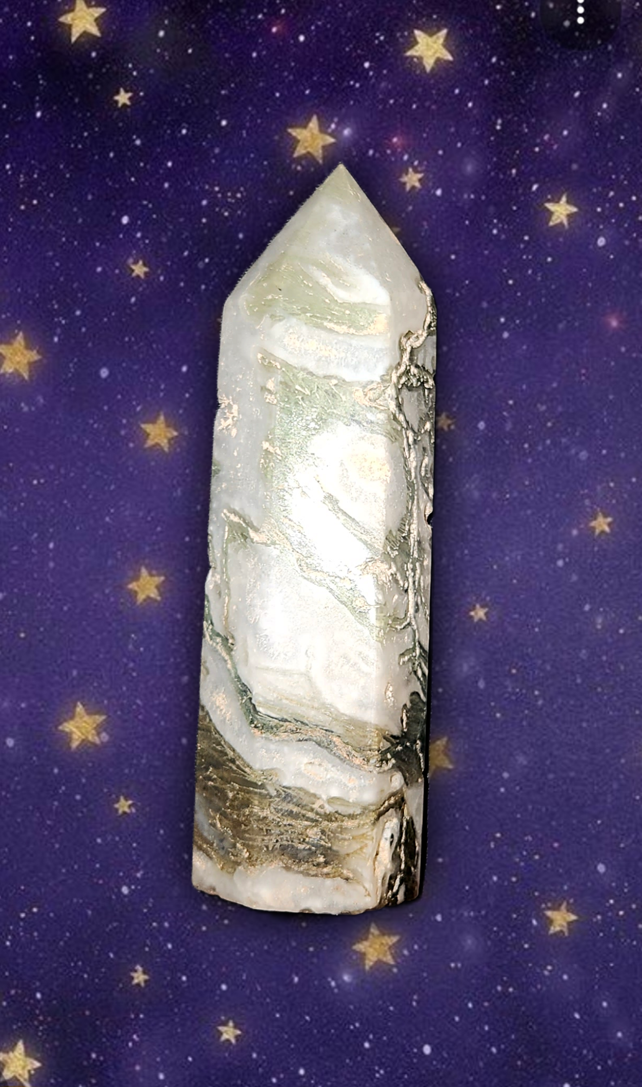 ☆moss agate 4 1/2 inch tower☆