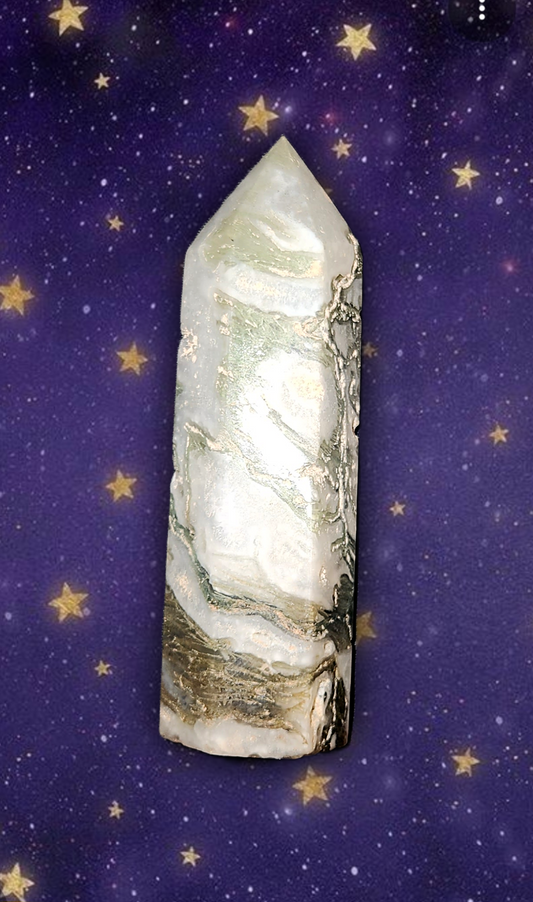 ☆moss agate 4 1/2 inch tower☆