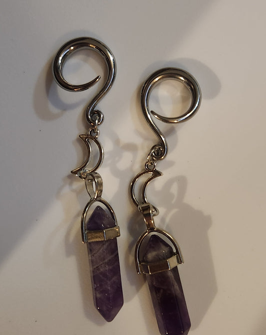 🔮Small amethyst ear weights🔮