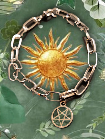𖤐pentagram/satanic bracelet𖤐