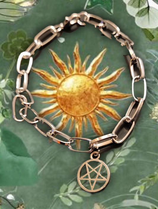 𖤐pentagram/satanic bracelet𖤐